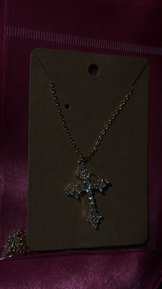 Blinged Out Cross Necklace